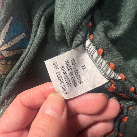 Double D Ranch Pueblo Bird Tee 2X 2XL 1XL Green Aztec Beads PLUS NWOT - Picture 16 of 16